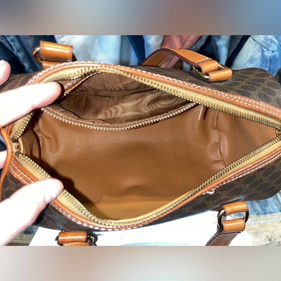 Celine Y2K Macadam Monogram Leather Shoulder barrel Bag - Picture 6 of 8